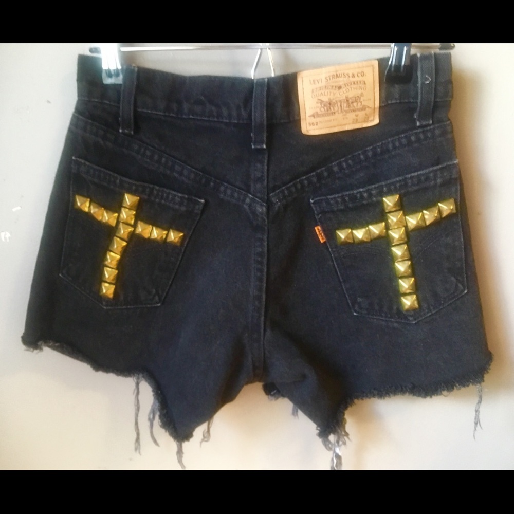 Vintage Levis distressed studded cutoff shorts